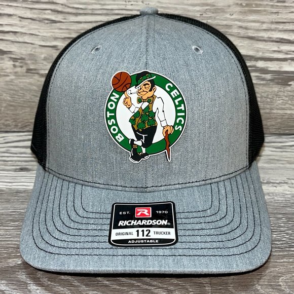 Boston Celtics 3D Snapback Trucker Hat- Heather Grey/ Black - Picture 1 of 4